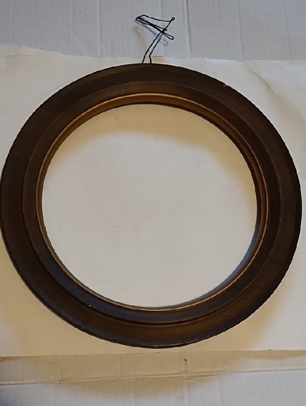 Round Wood Wall Frame - Dark Brown Finish - Picture 1 of 15